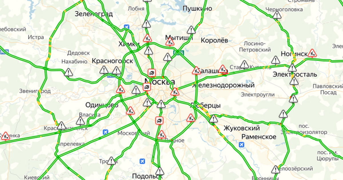 Карта москва московская область пробки сейчас онлайн