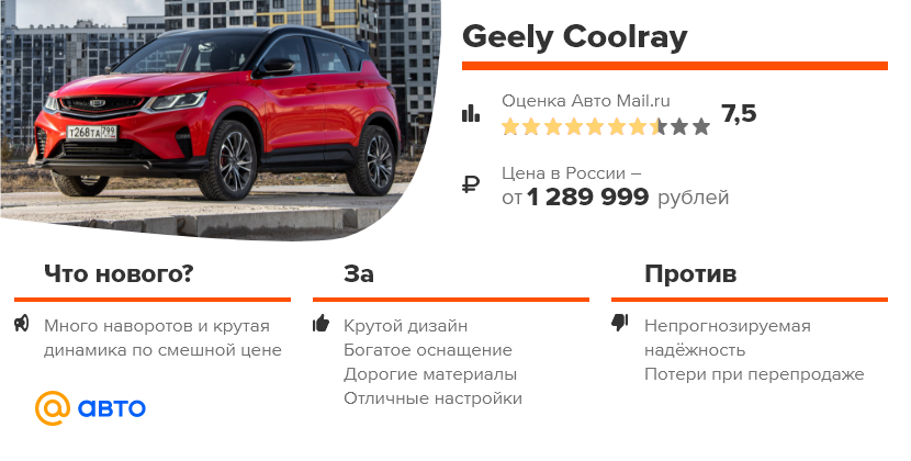 Geely coolray 2023 размеры